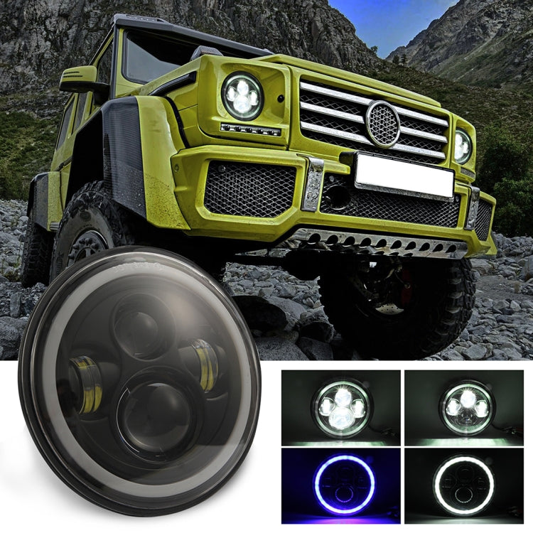 7 inch H4 / H13 DC 9V-30V 3000LM 6000K 30W IP67 4LED Lamp Beads Car Round Shape LED Headlight Lamps for Jeep Wrangler / Harley, with Angel Eye, Round Shape HoMEdemic™