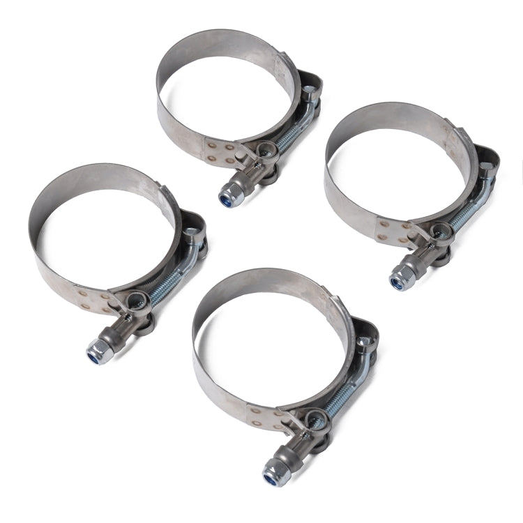 4 PCS Stainless Steel T-Bolt Hose Clamps Pipe Clip Fuel Line Clip, Size: 79-87mm, Size: 79-87mm HoMEdemic™