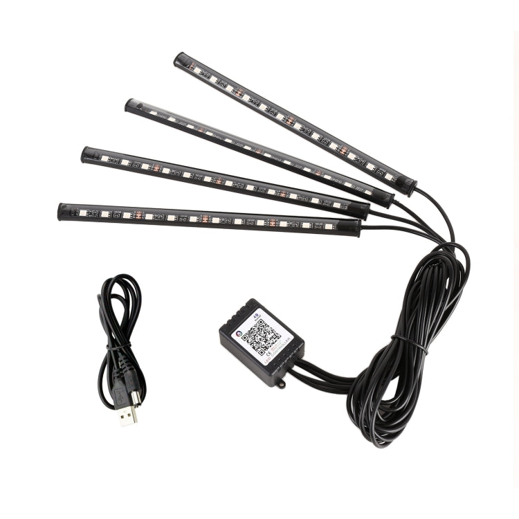 4 in 1 Universal Car USB 8-color APP Control LED Atmosphere Light Decorative Lamp, with 12LEDs Lamps Cable Length: 1.5m, APP Control USB 12LEDs HoMEdemic™