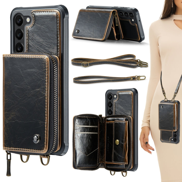 For Samsung Galaxy S23 5G JEEHOOD C22 Series Zipper Wallet Leather Phone Case with Dual Lanyard, For Samsung Galaxy S23 5G HoMEdemic™