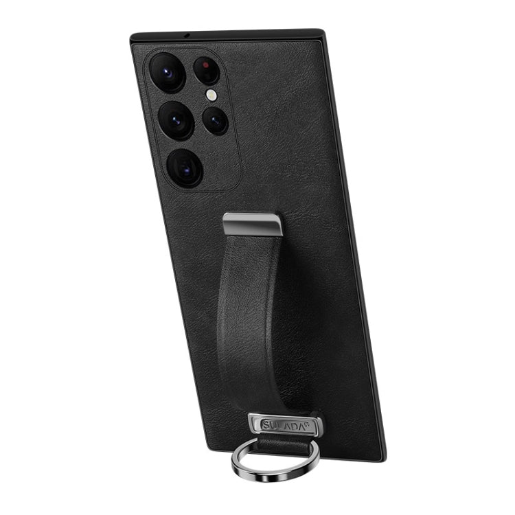 For Samsung Galaxy S24 Ultra 5G SULADA PC Hybrid Leather Texture Skin Feel Shockproof Phone Case(Black) HoMEdemic™