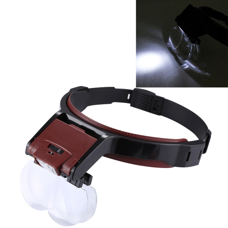 Multi-function Adjustable Maintenance Dentistry Reading Head Magnifier with 2 LED Light & 4 Lenses (1.7X, 2X, 2.5X, 4X), 5 Lens 1.0X-3.5X (Black) HoMEdemic™