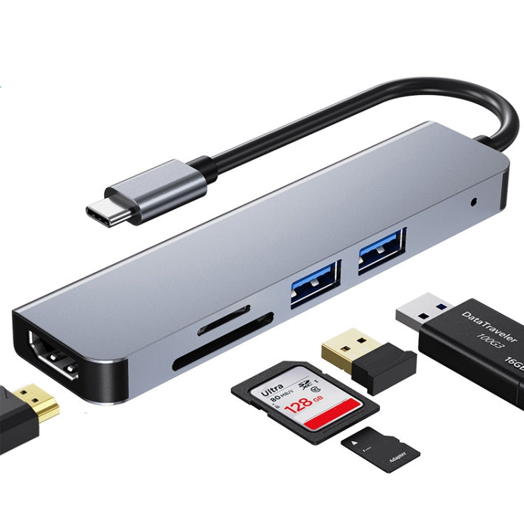 5 in 1 USB-C / Type-C to 4K HDMI + SD / TF Card Slot + USB 2.0 + USB 3.0 Multifunctional Docking Station HUB, 5 in 1 HoMEdemic™
