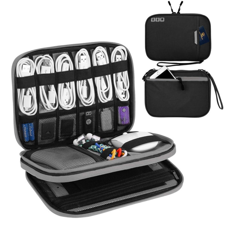 Multi-functional Headphone Charger Data Cable Storage Bag Portable Power Pack, Size:M, 25 x 18 x 5cm, 25 x 18 x 5cm (Black), 25 x 18 x 5cm (Grey) HoMEdemic™
