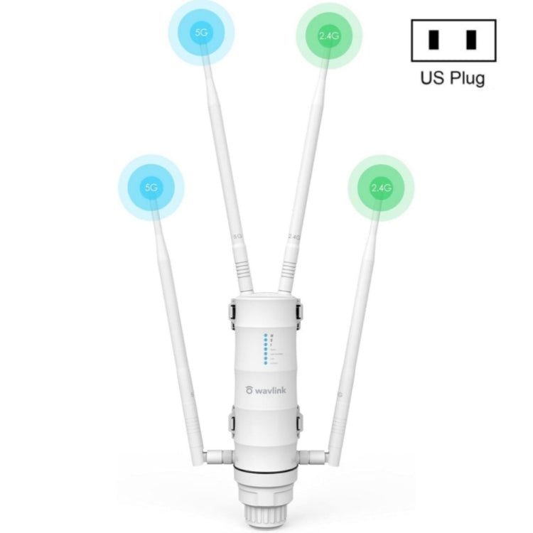 WAVLINK WN572HP3 AC1200 Dual Band Weatherproof Wireless Router Outdoor WiFi Extender, Plug:US Plug HoMEdemic™