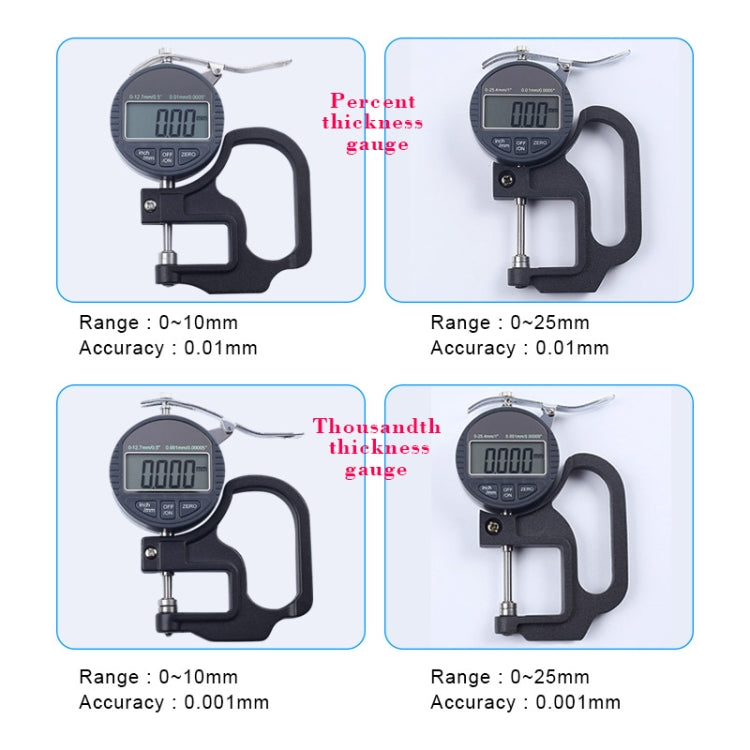 0-10mm Range Digital Display Micrometer Thickness Gauge - HoMEdemic™ 
