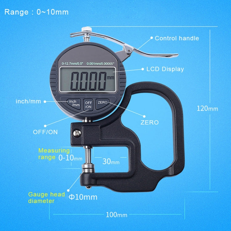 0-10mm Range Digital Display Percentage Thickness Gauge - HoMEdemic™ 
