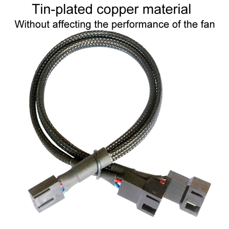 0.27m Computer PWM Temperature Control Cooling Fan Extension Cable Chassis HUB Connector(1 In 2) - HoMEdemic™ 