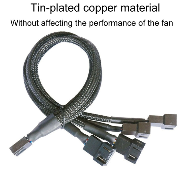 0.27m Computer PWM Temperature Control Cooling Fan Extension Cable Chassis HUB Connector(1 In 4) - HoMEdemic™ 