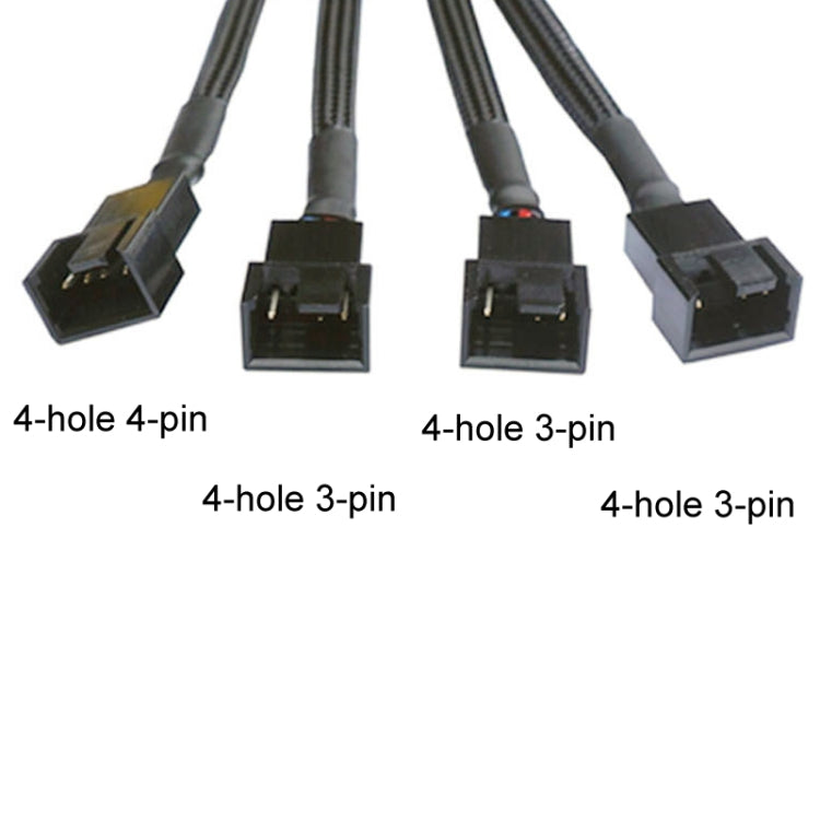 0.27m Computer PWM Temperature Control Cooling Fan Extension Cable Chassis HUB Connector(1 In 4) - HoMEdemic™ 