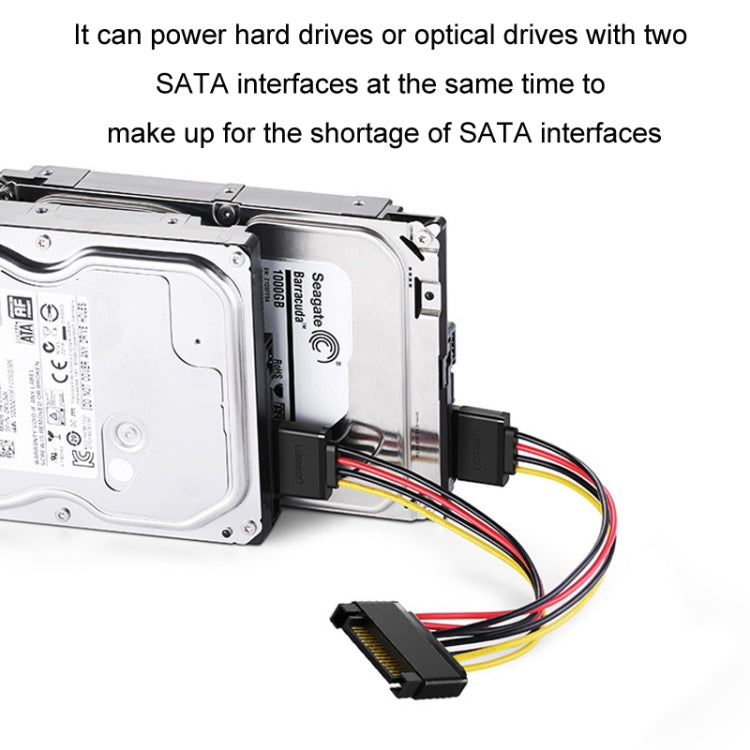 0.2m 15P to Dual 15P One to Two SATA Hard Drive Power Conversion Cable - HoMEdemic™ 
