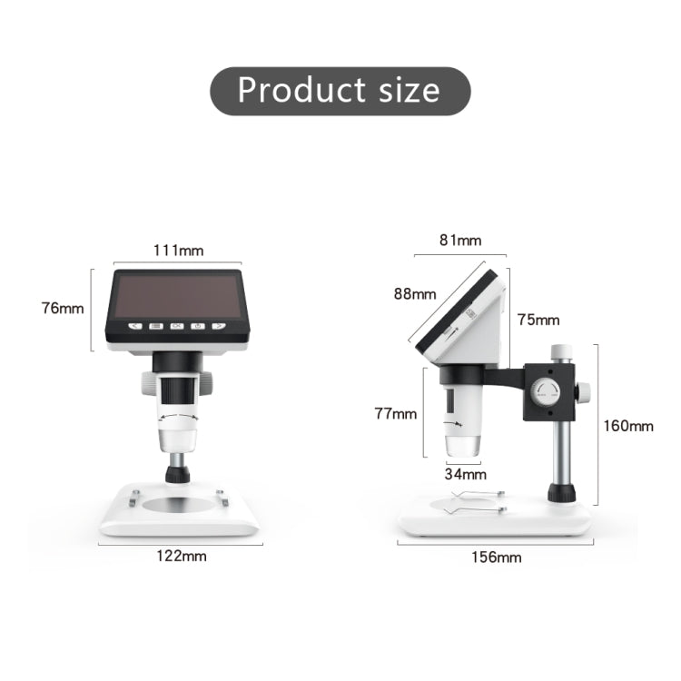 0-40mm 1080P 4.3 inch LCD Screen Mobile Phone Repair Industry HD Electron Didital Microscope - HoMEdemic™ 