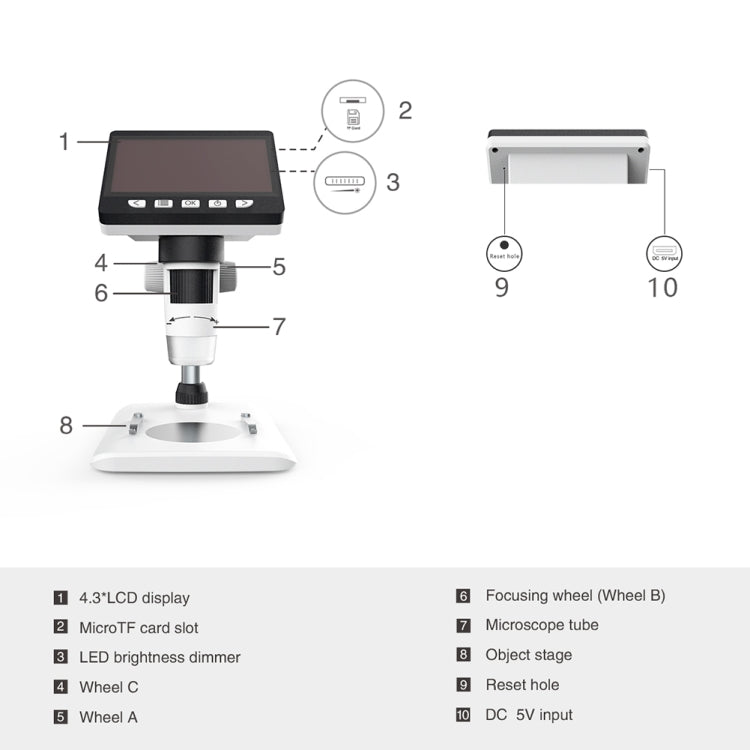 0-40mm 1080P 4.3 inch LCD Screen Mobile Phone Repair Industry HD Electron Didital Microscope - HoMEdemic™ 