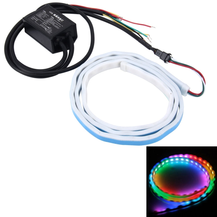 1.5m Car Auto Waterproof Universal Rear Colorful Flowing Light Tail Box Lights Red Light Brake Light Yellow Light Turn Signal Light LED Lamp Strip Tail Decoration, DC 9-36V, 1.5m - HoMEdemic™ 