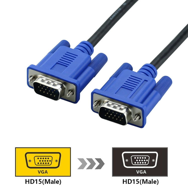 1.5m High Quality VGA 15 Pin Male to VGA 15 Pin Male Cable for LCD Monitor / Projector, 1.5m - HoMEdemic™ 