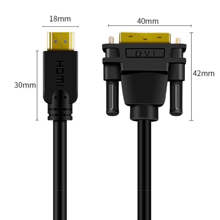 1.5m JINGHUA HDMI To DVI Transfer Cable Graphics Card Computer Monitor HD Cable - HoMEdemic™ 