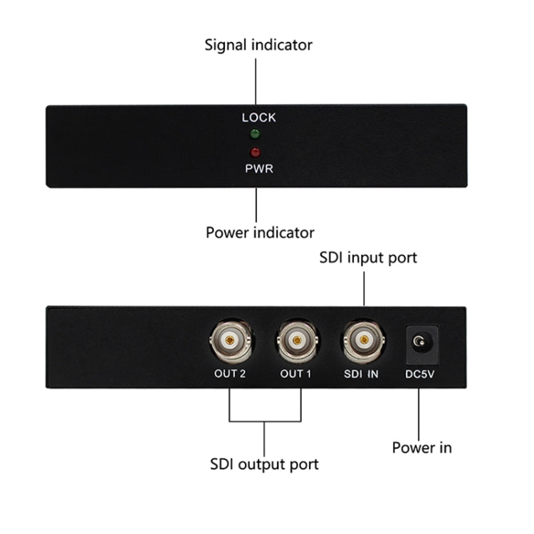 1 In 2 Out SD-SDI / HD-SDI / 3G-SDI Distribution Amplifier Video SDI Splitter(US Plug) - HoMEdemic™ 