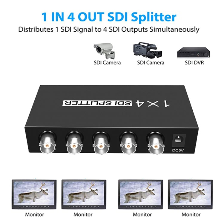 1 In 4 Out SD-SDI / HD-SDI / 3G-SDI Distribution Amplifier Video SDI Splitter(US Plug) - HoMEdemic™ 