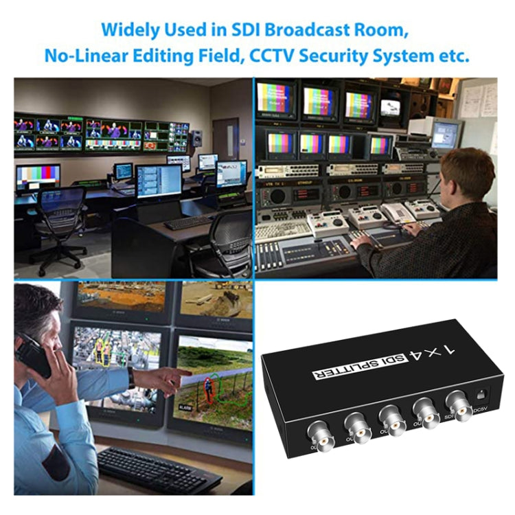1 In 4 Out SD-SDI / HD-SDI / 3G-SDI Distribution Amplifier Video SDI Splitter(US Plug) - HoMEdemic™ 