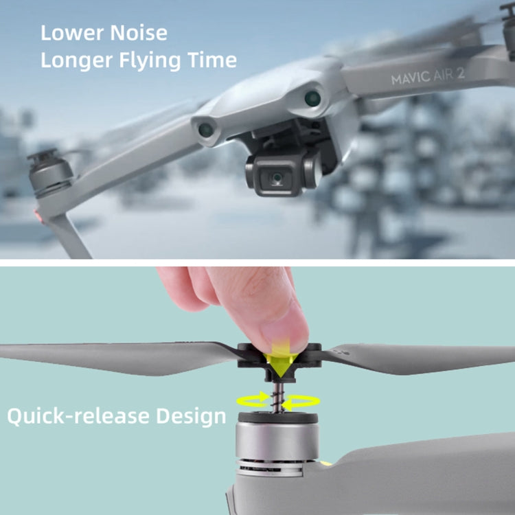 1 Pair Sunnylife 7238F-1 For DJI Mavic Air 2 Low Noise Quick-release Propellers(Silver) - HoMEdemic™ 