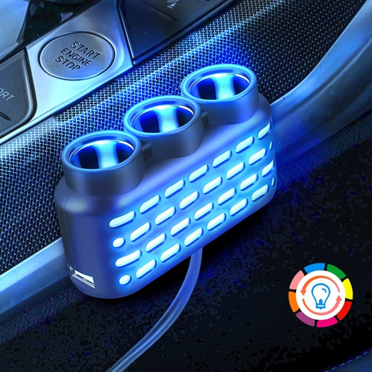 1 To 3 12V/24V Car Cigarette Lighter Charger Multi-function Seven-color Light(120W) - HoMEdemic™ 