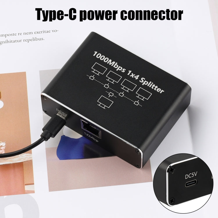 1 To 4 Gigabit Network Splitter Network Sharer RJ45 Network Cable Splitter - HoMEdemic™ 