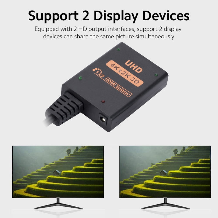1 into 2 out HDMI 4K HD Video Splitter, with Cable - HoMEdemic™ 