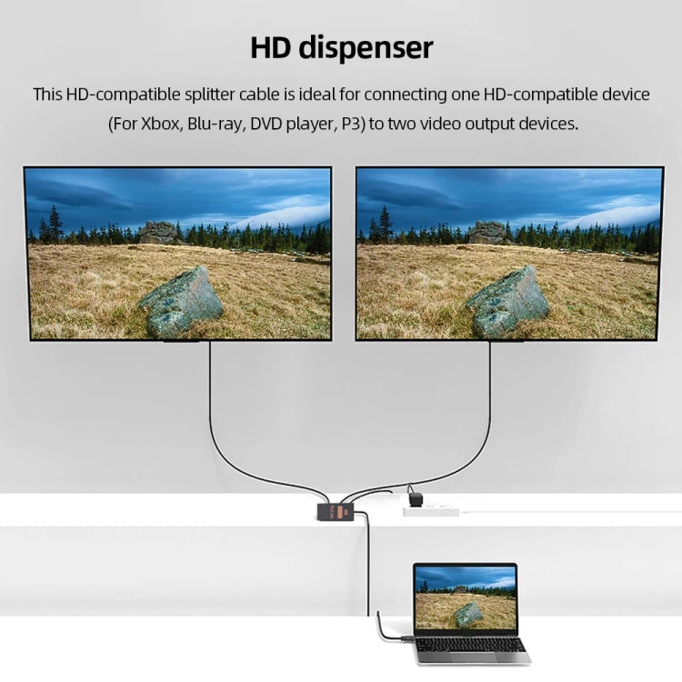 1 into 2 out HDMI 4K HD Video Splitter, with Cable - HoMEdemic™ 