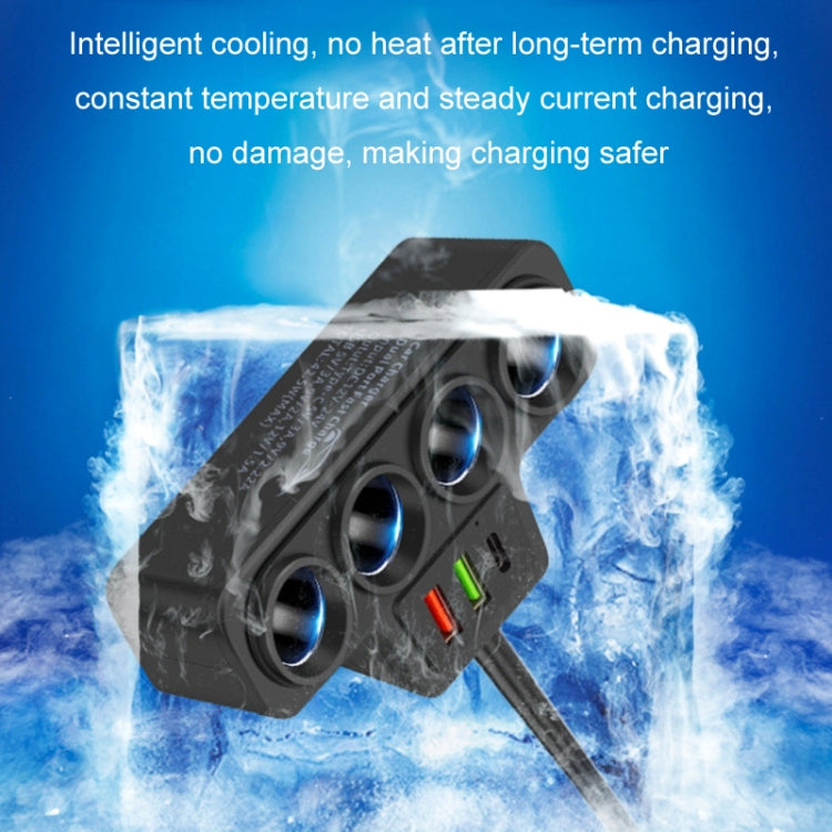 1 to 4 Q3.0 Car Cigarette Lighter Fast Charging 120W Car Conversion Plug(BY-1369) - HoMEdemic™ 
