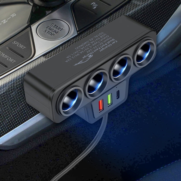 1 to 4 Q3.0 Car Cigarette Lighter Fast Charging 120W Car Conversion Plug(BY-1369) - HoMEdemic™ 