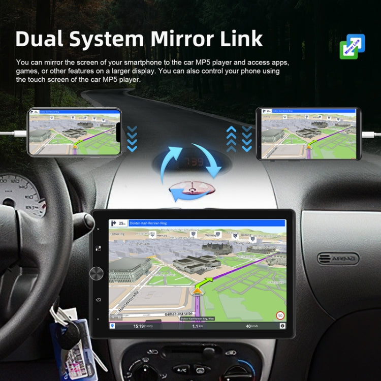 10.4 Inch MP5 Single Butt Vertical Screen Manual Rotation Android Navigation With Wireless Carplay Backup Camera(Standard) - HoMEdemic™ 