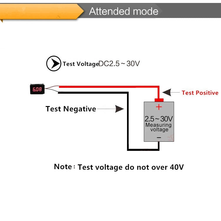 10 PCS 0.28 inch 2 Wires Adjustable Digital Voltage Meter, Color Light Display, Measure Voltage: DC 2.5-30V