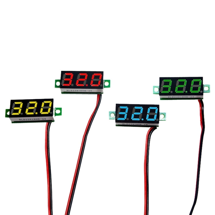 10 PCS 0.28 inch 2 Wires Adjustable Digital Voltage Meter, Color Light Display, Measure Voltage: DC 2.5-30V - HoMEdemic™ 