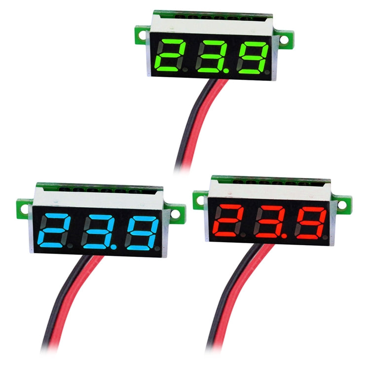 10 PCS 0.36 inch 2 Wires Digital Voltage Meter, Color Light Display, Measure Voltage: DC 2.5-30V - HoMEdemic™ 