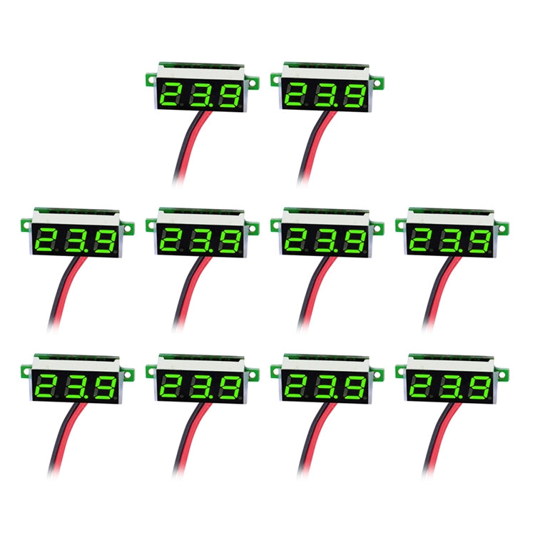 10 PCS 0.36 inch 2 Wires Digital Voltage Meter, Color Light Display, Measure Voltage: DC 2.5-30V - HoMEdemic™ 