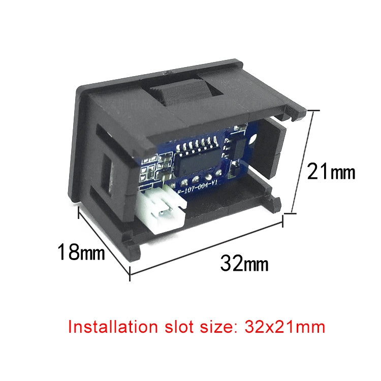 10 PCS 0.36 inch 3 Wires Digital Voltage Meter with Shell, Color Light Display, Measure Voltage: DC 0-100V - HoMEdemic™ 