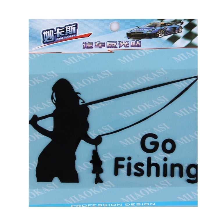 10 PCS Beauty Go Fishing Styling Reflective Car Sticker, Size: 14cm x 8.5cm, Fishing Styling 2 - HoMEdemic™ 