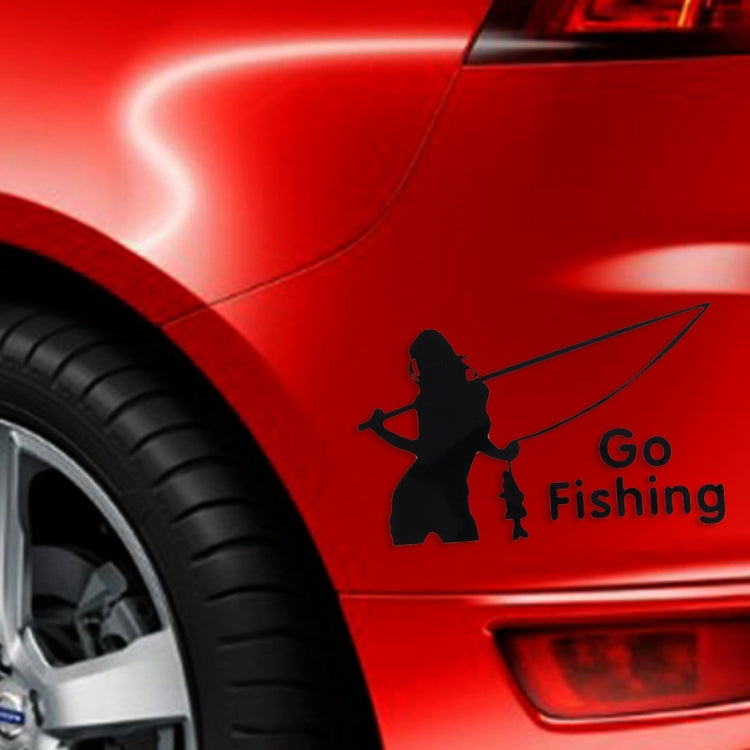 10 PCS Beauty Go Fishing Styling Reflective Car Sticker, Size: 14cm x 8.5cm, Fishing Styling 2 - HoMEdemic™ 