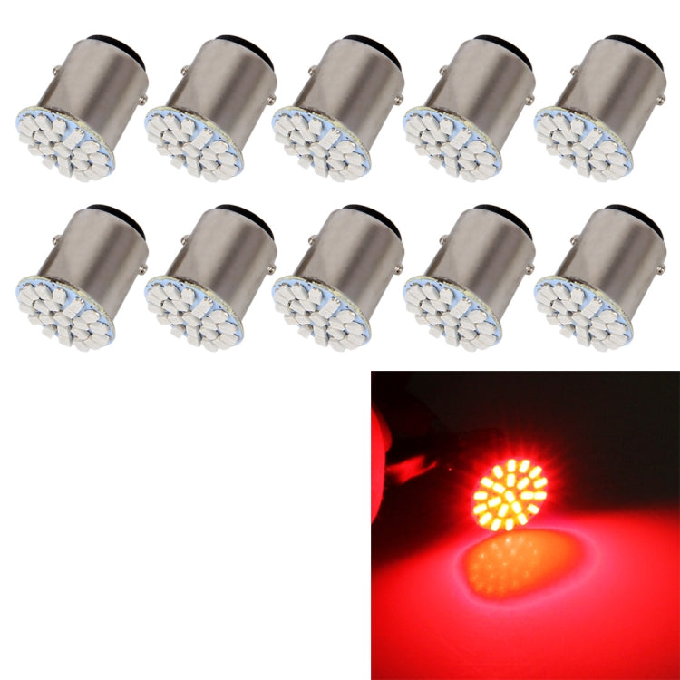 10 PCS Car Auto 1.2W 1157 BAY15D 22-LED Bulbs Brake Light, 1157 Red Light, 1157 Yellow Light - HoMEdemic™ 