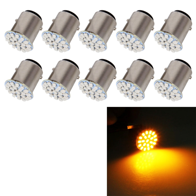 10 PCS Car Auto 1.2W 1157 BAY15D 22-LED Bulbs Brake Light, 1157 Red Light, 1157 Yellow Light - HoMEdemic™ 