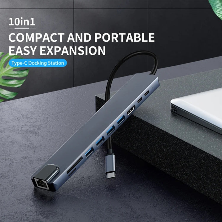 10 in 1 USB-C / Type-C Iinterface Docking Station Multi-function HUB - HoMEdemic™ 