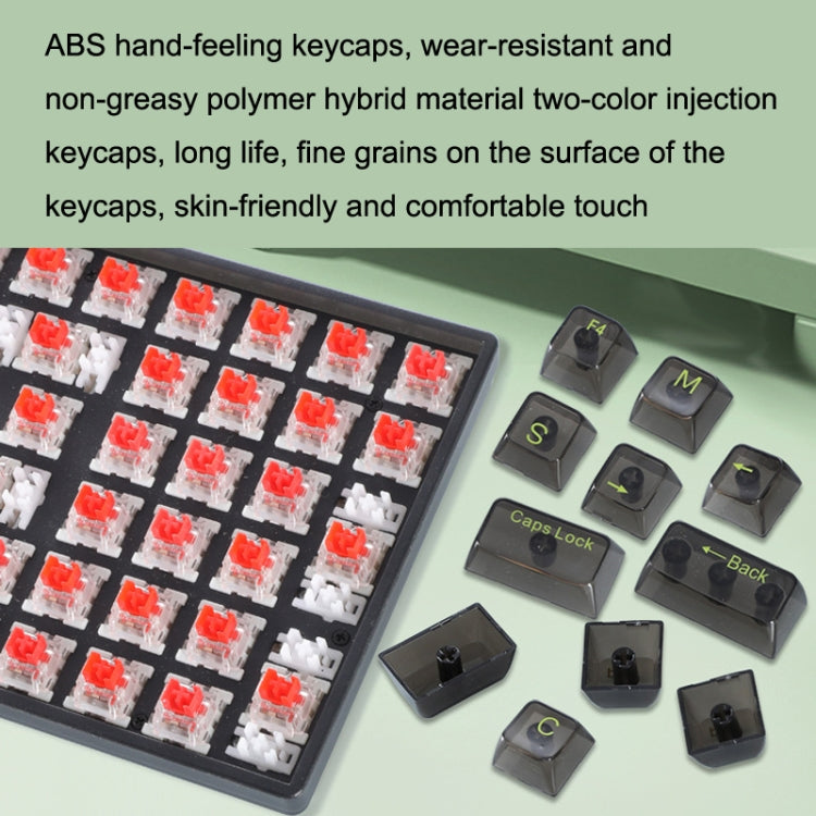 100 Keys Customized Gaming Wired Mechanical Keyboard Transparent Keycap Green Shaft (Black) - HoMEdemic™ 