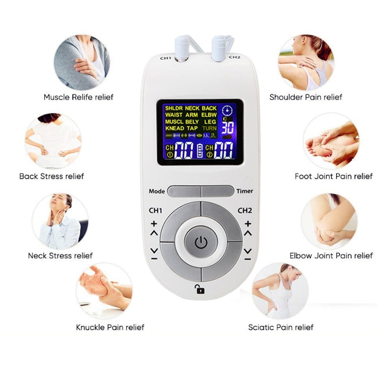 100B 12-mode Digital Meridian Physiotherapy Instrument Electronic Acupoint Pulse Acupuncture Massager, Specification: Battery Type(White) - HoMEdemic™ 