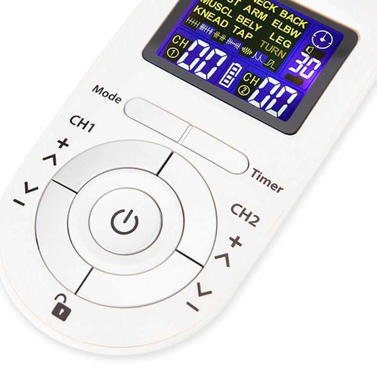 100B 12-mode Digital Meridian Physiotherapy Instrument Electronic Acupoint Pulse Acupuncture Massager, Specification: Battery Type(White) - HoMEdemic™ 