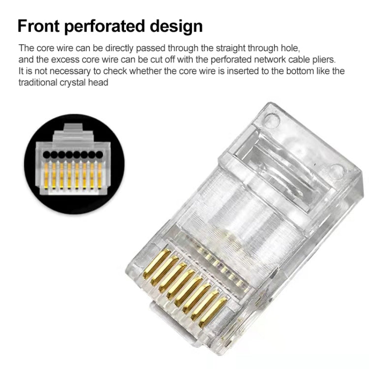 100pcs Cat5e Shielded Pass Through RJ45 Connector Modular Plug - HoMEdemic™ 