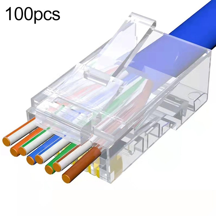 100pcs /Pack Cat5e RJ45 Connector Unshielded Pass Through Modular Plug, Gold: 3u, Cat5e Unshielded Pass Through - HoMEdemic™ 