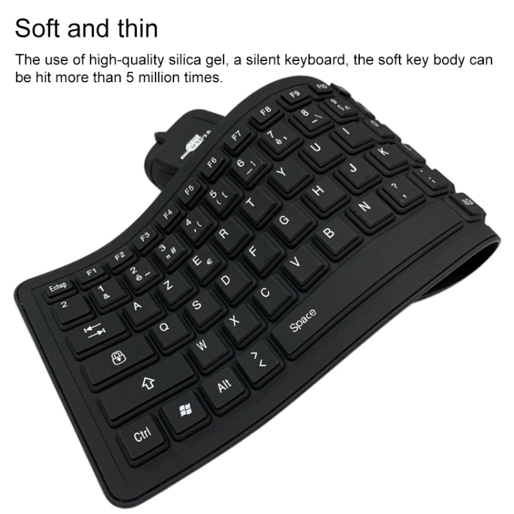 103 Key French USB Wired Silicone Waterproof Keyboard Desktop Notebook Keyboard, Cable Length: 1.5m - HoMEdemic™ 