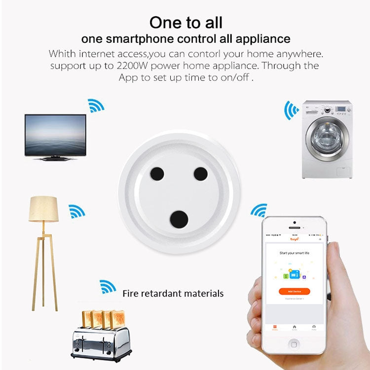 10A Mini Smart WiFi Socket Small South Africa / India Plug Remote Control Timer Switch Electrical Power Adapter with Alexa - HoMEdemic™ 