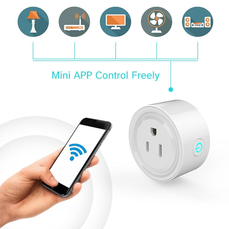10A Round Shape WiFi Mini Plug APP Remote Control Timing Smart Socket Works with Alexa & Google Home, AC 100-240V, US Plug, 10A US Plug(Round Shape) - HoMEdemic™ 