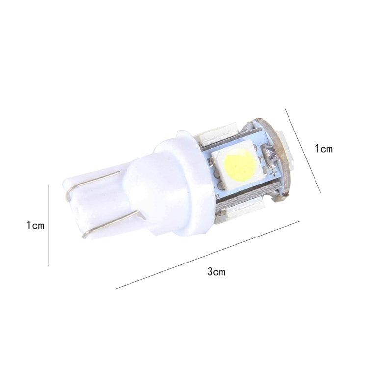 10PCS T10 3W 5500K SMD 5050 5 LED Car Clearance Lights Lamp, DC 12V, 5630-5smd LED - HoMEdemic™ 